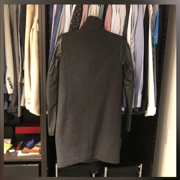 Aritzia Wilfred wool cocoon coat with leather sleeves so: XXS - Picture 2 of 4